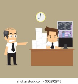 businessman to finish the work on time. vector