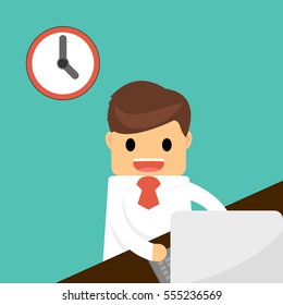 Businessman finish working . Business concept .
