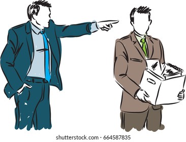 BUSINESSMAN FIRED EMPLOYEE VECTOR ILLUSTRATION