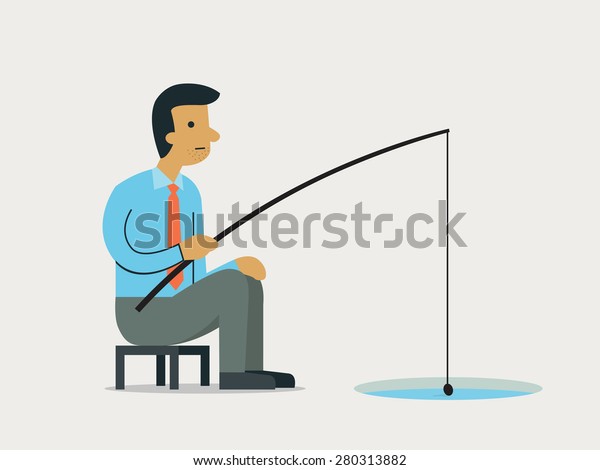 Download Businessman Fishing Hole On Ice Abstract Stock Vector ...