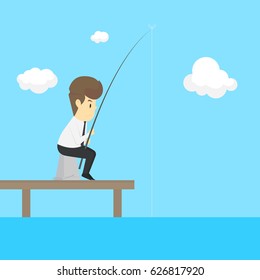 A Businessman Fishing. vector