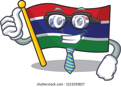 Businessman flag gambia mascot shape the character