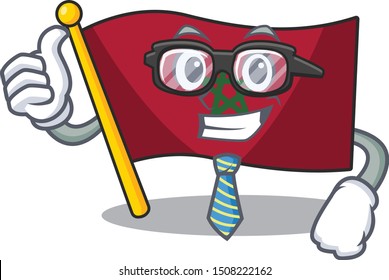 Businessman flag morocco cartoon shaped the mascot