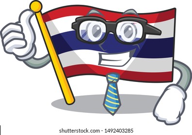 Businessman flag thailand isolated with the character