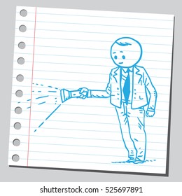 Businessman with flash light