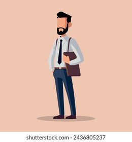 businessman flat cartoon character illustration