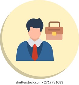 Icono de estilo de círculo plano de hombre de negocios