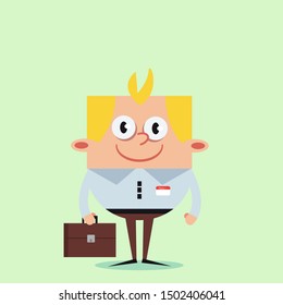 Businessman flat design character. vector illustration cartoon 