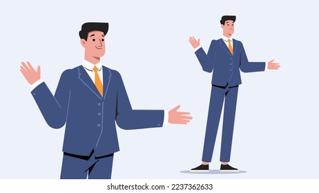 empresario dibujado a mano plana ilustración de concepto de vector