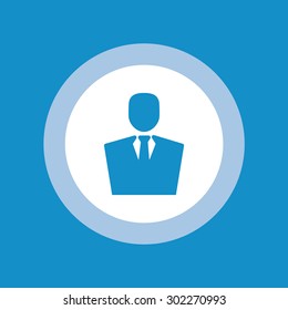 Businessman flat icon in circle