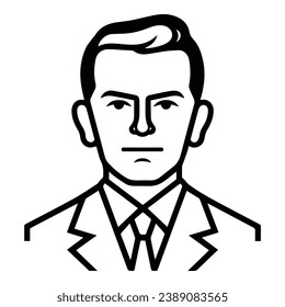 Icono plano del hombre de negocios aislado en fondo blanco