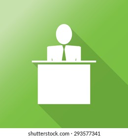 businessman flat icon with long shadow.