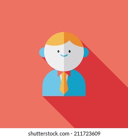 businessman flat icon with long shadow,eps10