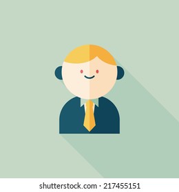 businessman flat icon with long shadow,eps10