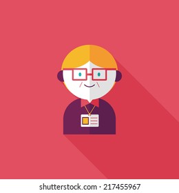 businessman flat icon with long shadow,eps10