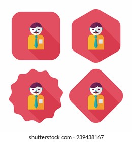 businessman flat icon with long shadow,eps10