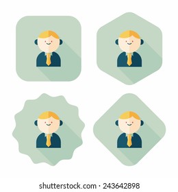 businessman flat icon with long shadow,eps10