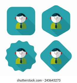 businessman flat icon with long shadow,eps10