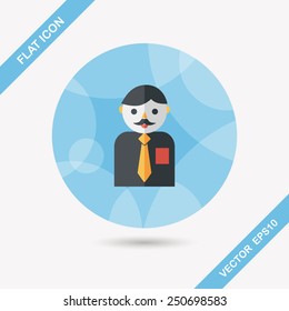 businessman flat icon with long shadow,eps10