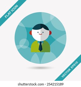 businessman flat icon with long shadow,eps10