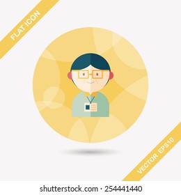 businessman flat icon with long shadow,eps10