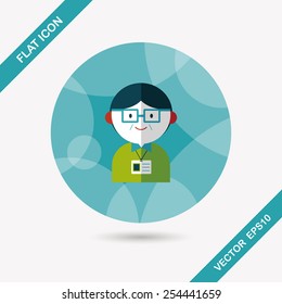 businessman flat icon with long shadow,eps10
