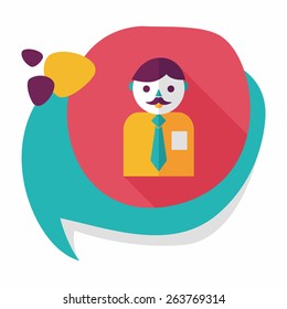 businessman flat icon with long shadow,eps10