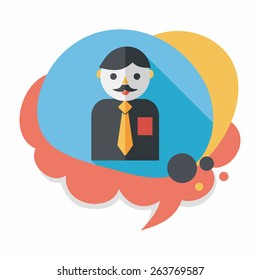 businessman flat icon with long shadow,eps10