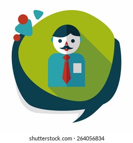 businessman flat icon with long shadow,eps10