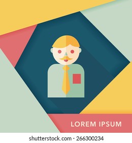 businessman flat icon with long shadow,eps10