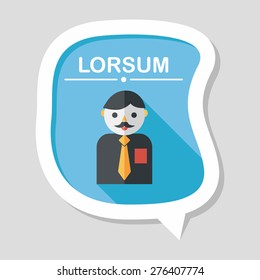 businessman flat icon with long shadow,eps10