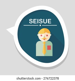 businessman flat icon with long shadow,eps10