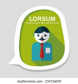 businessman flat icon with long shadow,eps10