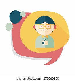 businessman flat icon with long shadow,eps10