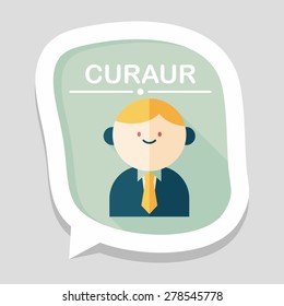 businessman flat icon with long shadow,eps10
