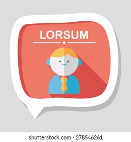 businessman flat icon with long shadow,eps10