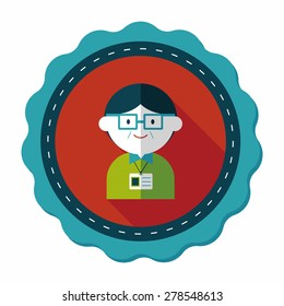 businessman flat icon with long shadow,eps10