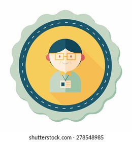 businessman flat icon with long shadow,eps10