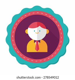 businessman flat icon with long shadow,eps10