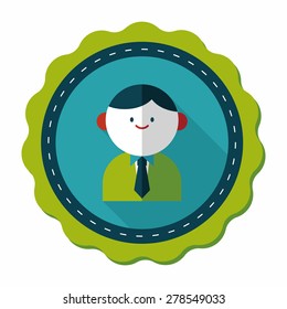 businessman flat icon with long shadow,eps10