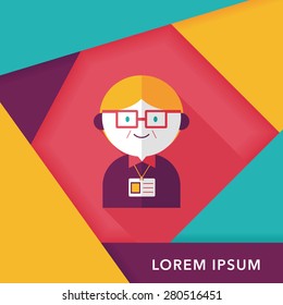 businessman flat icon with long shadow,eps10