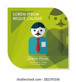 businessman flat icon with long shadow,eps10