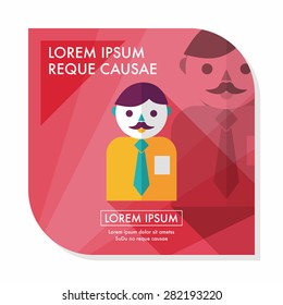 businessman flat icon with long shadow,eps10
