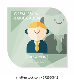 businessman flat icon with long shadow,eps10