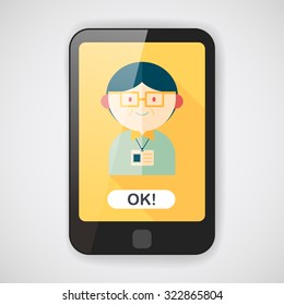 businessman flat icon with long shadow,eps10