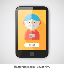 businessman flat icon with long shadow,eps10