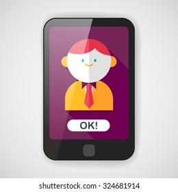 businessman flat icon with long shadow,eps10
