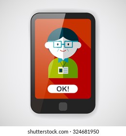businessman flat icon with long shadow,eps10
