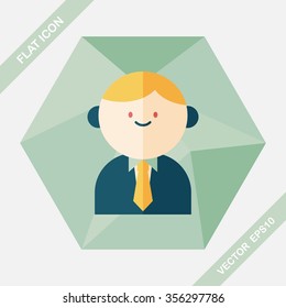 businessman flat icon with long shadow,eps10