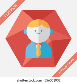 businessman flat icon with long shadow,eps10